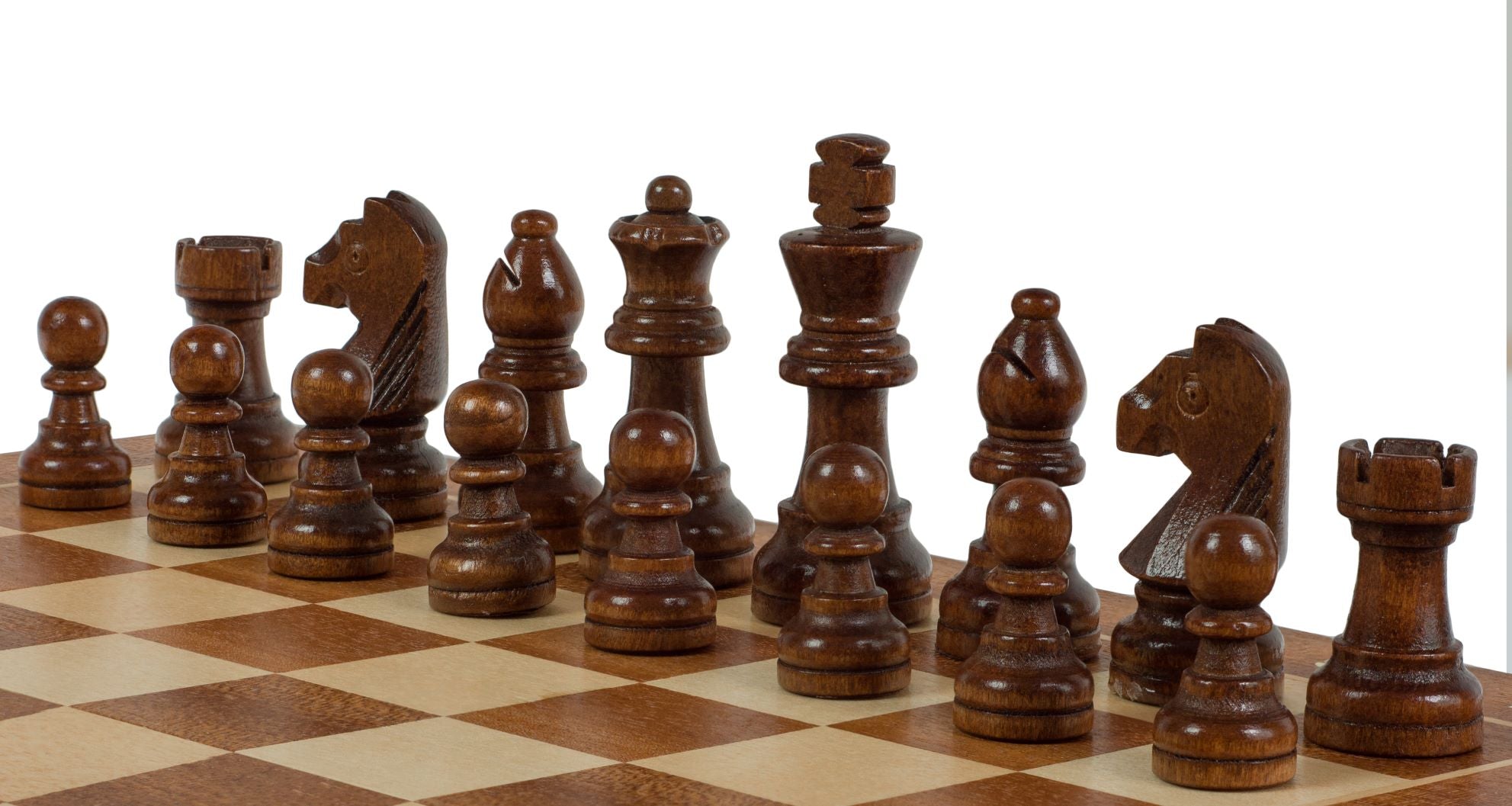 Jeu d'échecs MAGNETIQUE en bois d'acajou, pliant, de petite taille (31 x 31cm) - Ensemble Complet - Jeu d'échecs MAGNETIQUE en bois d'acajou, pliant, de petite taille (31 x 31cm) - Ensemble Complet