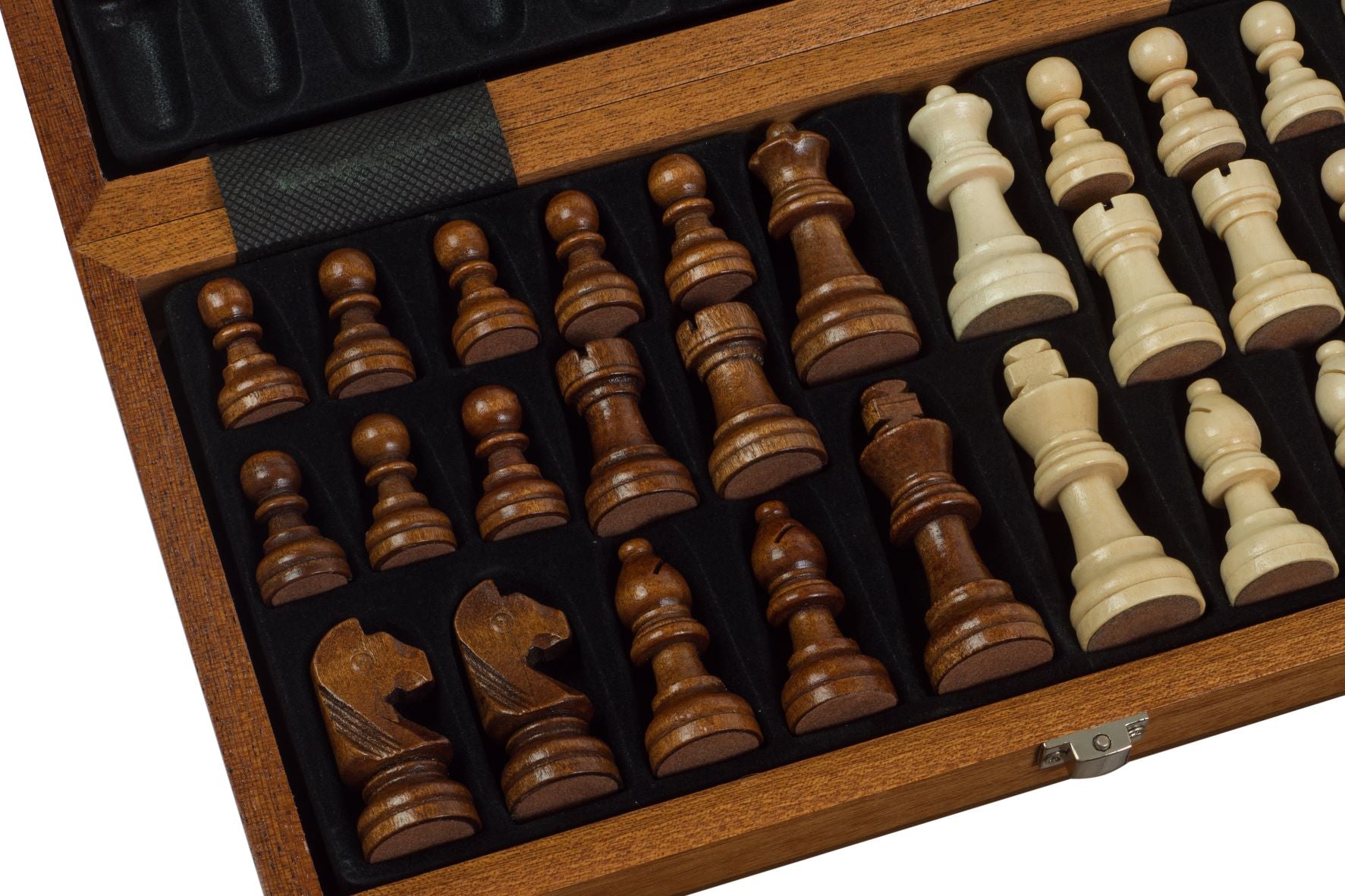 Jeu d'échecs MAGNETIQUE en bois d'acajou, pliant, de petite taille (31 x 31cm) - Ensemble Complet - Jeu d'échecs MAGNETIQUE en bois d'acajou, pliant, de petite taille (31 x 31cm) - Ensemble Complet