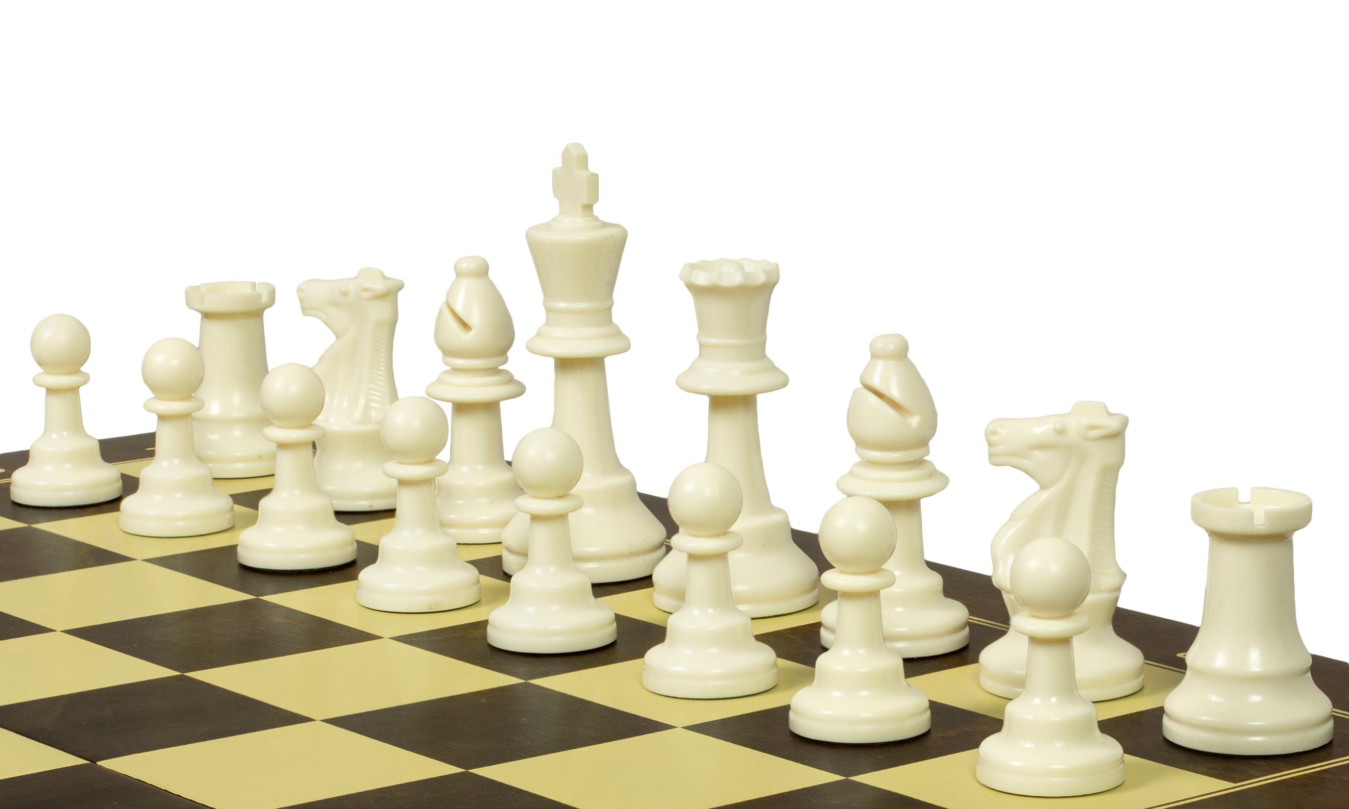 Jeu d'échecs d'entraînement de grande taille - échiquier pliant en bois de taille 5 + pièces d'échecs plombées en plastique de taille 6 - Jeu d'échecs d'entraînement de grande taille - échiquier pliant en bois de taille 5 + pièces d'échecs plombées en plastique de taille 6