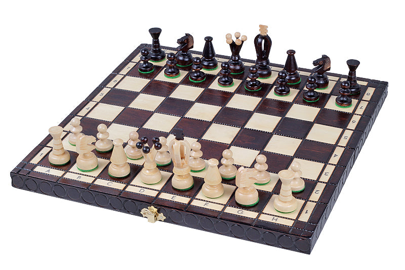 Jeu d'Echecs ROYAL en bois de charme, de taille moyenne (34 x 34cm) - Ensemble Complet - Jeu d'Echecs ROYAL en bois de charme, de taille moyenne (34 x 34cm) - Ensemble Complet