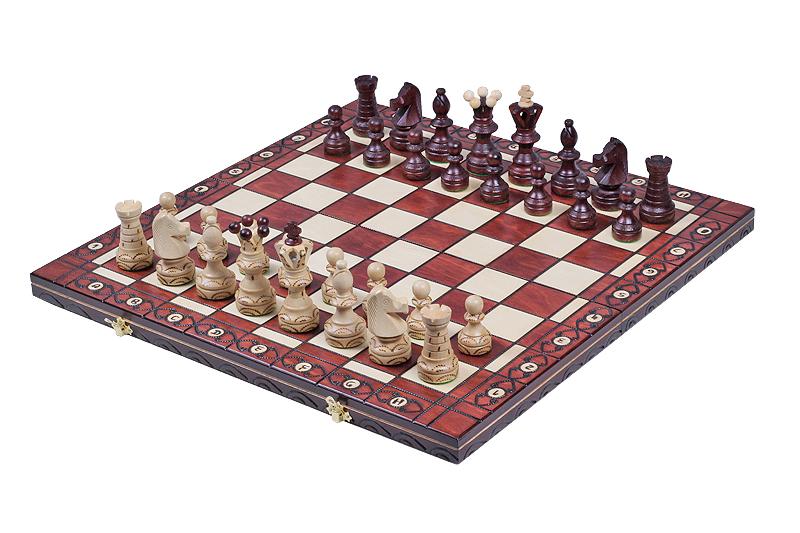 Jeu d'échecs AMBASSADEUR en bois de charme, de grande taille (55 x 55cm) - Ensemble Complet - Jeu d'échecs AMBASSADEUR en bois de charme, de grande taille (55 x 55cm) - Ensemble Complet