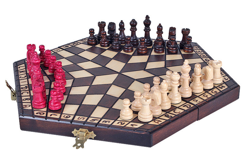 Jeu d'échecs en bois YALTA 3 Joueurs de petite taille (32 x 28 cm) - Jeu d'échecs en bois YALTA 3 Joueurs de petite taille (32 x 28 cm)