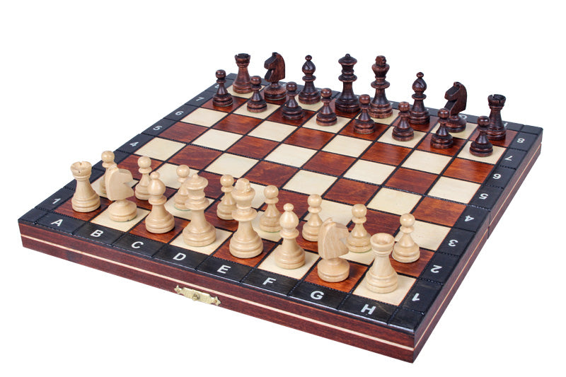 Jeu d'échecs MAGNETIQUE Marron pliant en bois de charme de petite taille (27 x 27cm) - Ensemble Complet - Jeu d'échecs MAGNETIQUE Marron pliant en bois de charme de petite taille (27 x 27cm) - Ensemble Complet