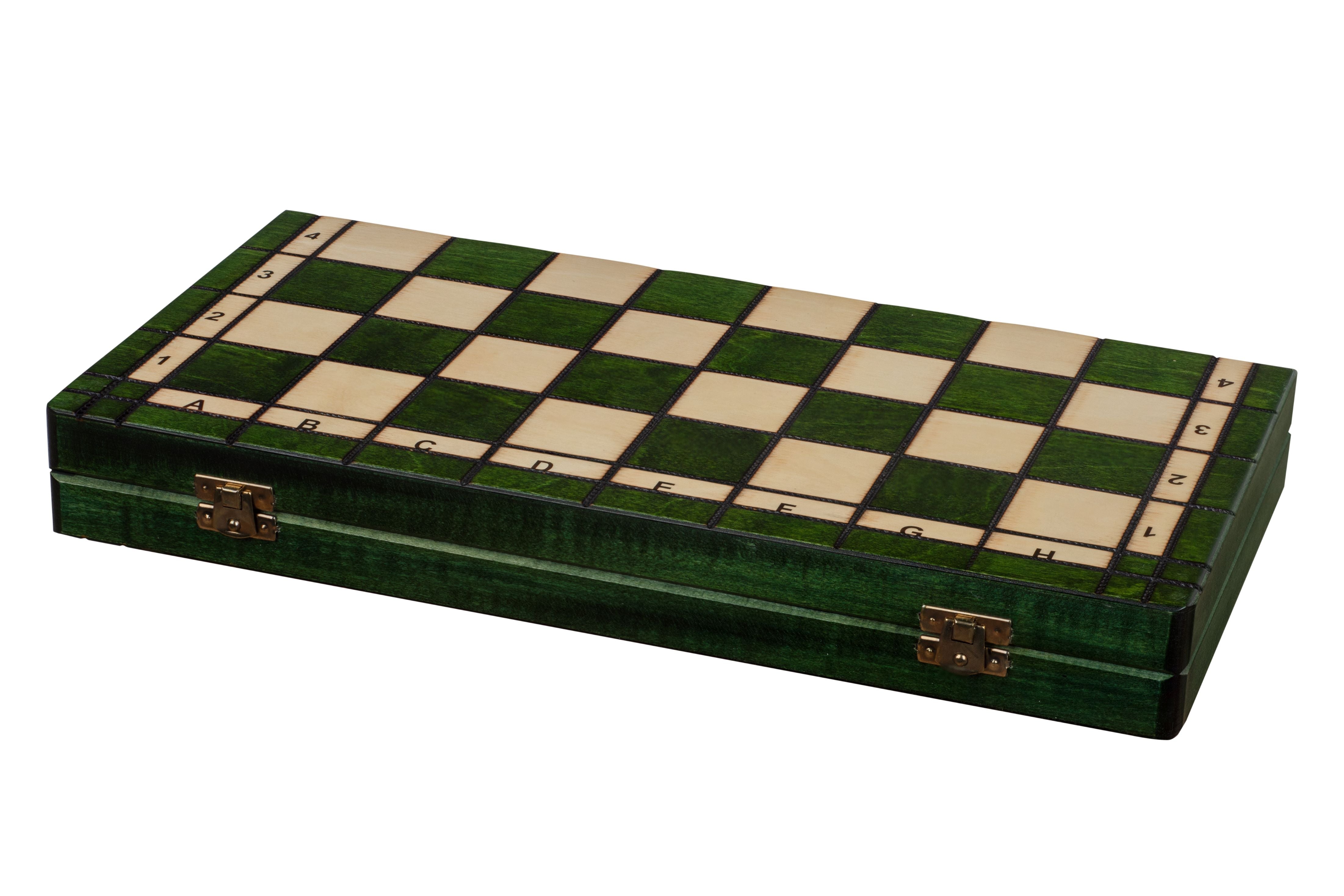 Jeu d'échecs d'AS Vert en bois de charme, de taille moyenne (41 x 41cm) - Ensemble Complet - Jeu d'échecs d'AS Vert en bois de charme, de taille moyenne (41 x 41cm) - Ensemble Complet