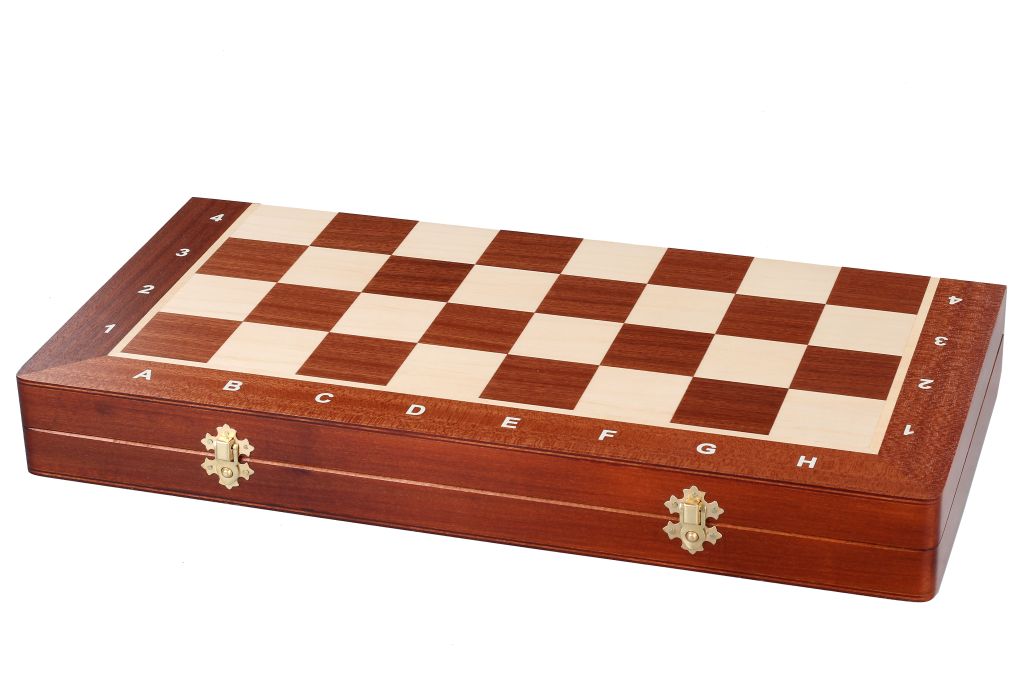 Jeu d'échecs de tournoi avec les pièces French en bois teinté de taille 4 (40x40cm) - L'ensemble complet - Jeu d'échecs de tournoi avec les pièces French en bois teinté de taille 4 (40x40cm) - L'ensemble complet