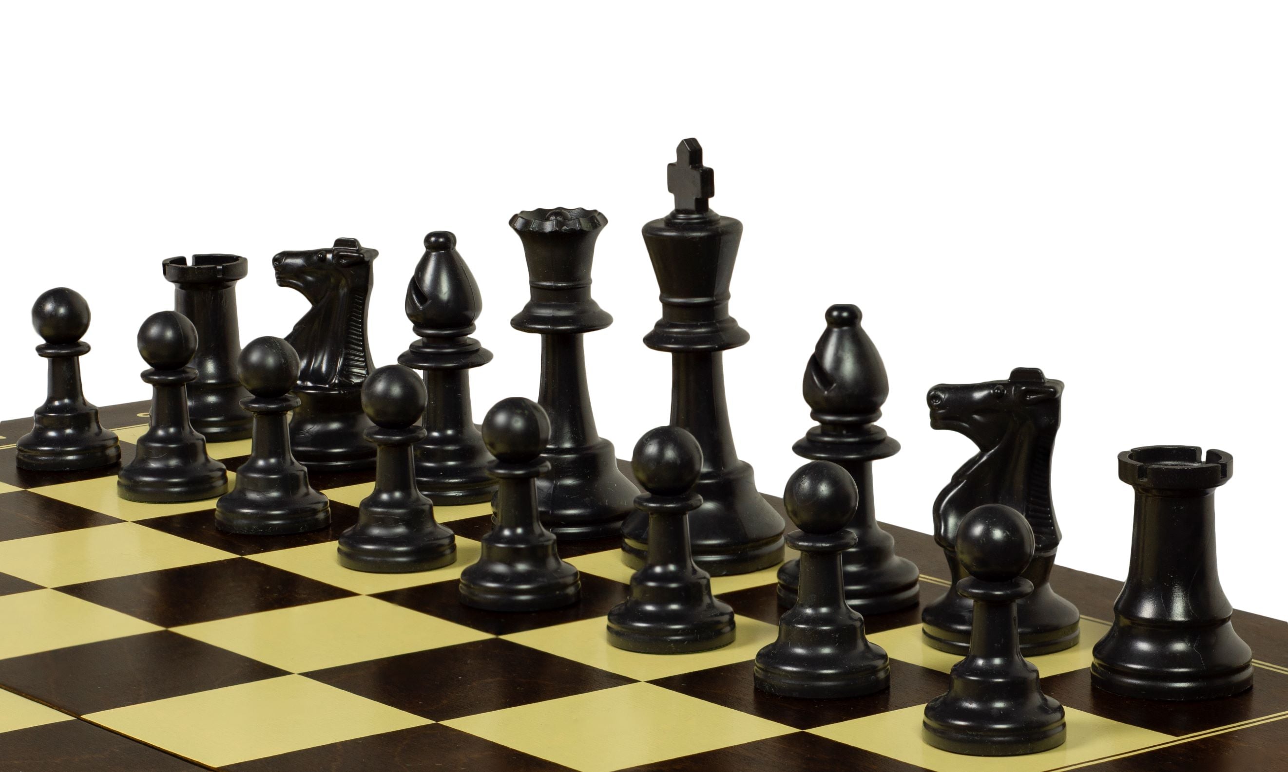 Jeu d'échecs d'entraînement de grande taille - échiquier pliant en bois de taille 5 + pièces d'échecs en plastique de taille 6 - Jeu d'échecs d'entraînement de grande taille - échiquier pliant en bois de taille 5 + pièces d'échecs en plastique de taille 6