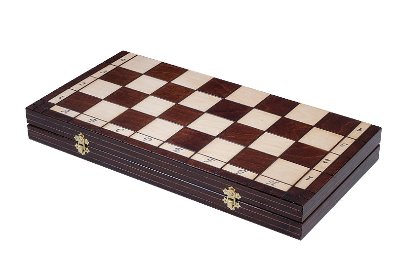 Jeu d'Echecs ROYAL avec incrustations en laiton, en bois bois de sycomore, de grande taille (49 x 49cm) - Ensemble Complet - Jeu d'Echecs ROYAL avec incrustations en laiton, en bois bois de sycomore, de grande taille (49 x 49cm) - Ensemble Complet