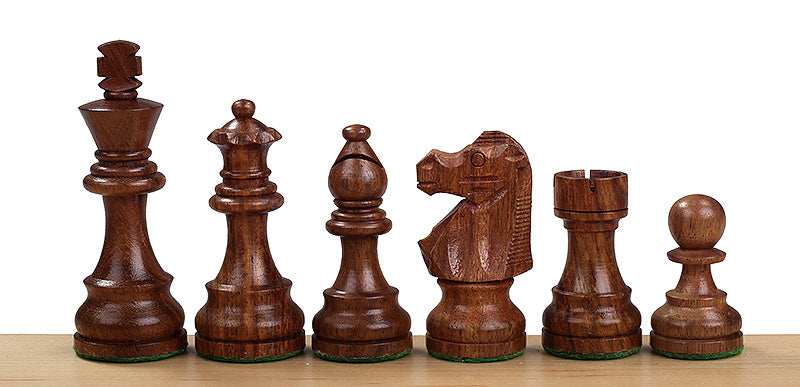 Échiquier en marqueterie de bois d'acajou et de sycomore + Pièces d'échecs French Acacia - Ensemble de taille 6 - Échiquier en marqueterie de bois d'acajou et de sycomore + Pièces d'échecs French Acacia - Ensemble de taille 6
