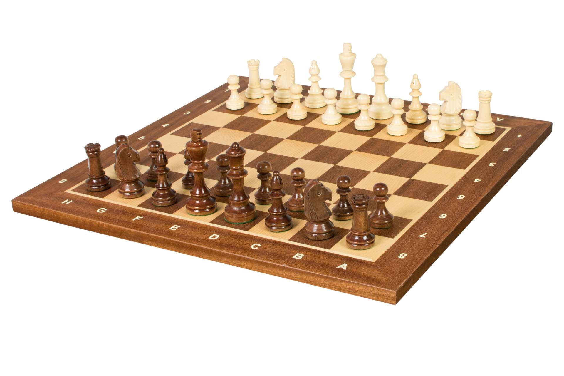 Jeu d'échecs de tournoi No. 4 - échiquier de 40 mm + figurines Sunrise Staunton de 78 mm - Jeu d'échecs de tournoi No. 4 - échiquier de 40 mm + figurines Sunrise Staunton de 78 mm