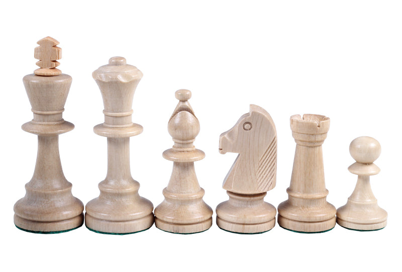 Les pièces d'échecs en bois STAUNTON de taille 5 avec la boîte de rangement en bois claire - Les pièces d'échecs en bois STAUNTON de taille 5 avec la boîte de rangement en bois claire