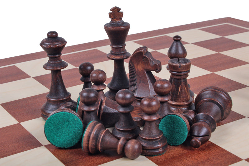 Les pièces d'échecs en bois STAUNTON de taille 6 avec la boîte de rangement en bois clair - Les pièces d'échecs en bois STAUNTON de taille 6 avec la boîte de rangement en bois clair