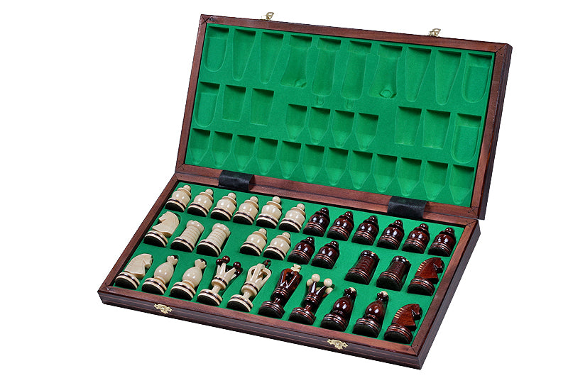 Jeu d'Echecs ROYAL avec incrustations en laiton, en bois bois de sycomore, de grande taille (49 x 49cm) - Ensemble Complet - Jeu d'Echecs ROYAL avec incrustations en laiton, en bois bois de sycomore, de grande taille (49 x 49cm) - Ensemble Complet