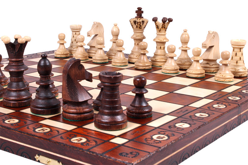 Jeu d'échecs AMBASSADEUR en bois de charme, de grande taille (54 x 54cm) - Ensemble Complet - Jeu d'échecs AMBASSADEUR en bois de charme, de grande taille (54 x 54cm) - Ensemble Complet