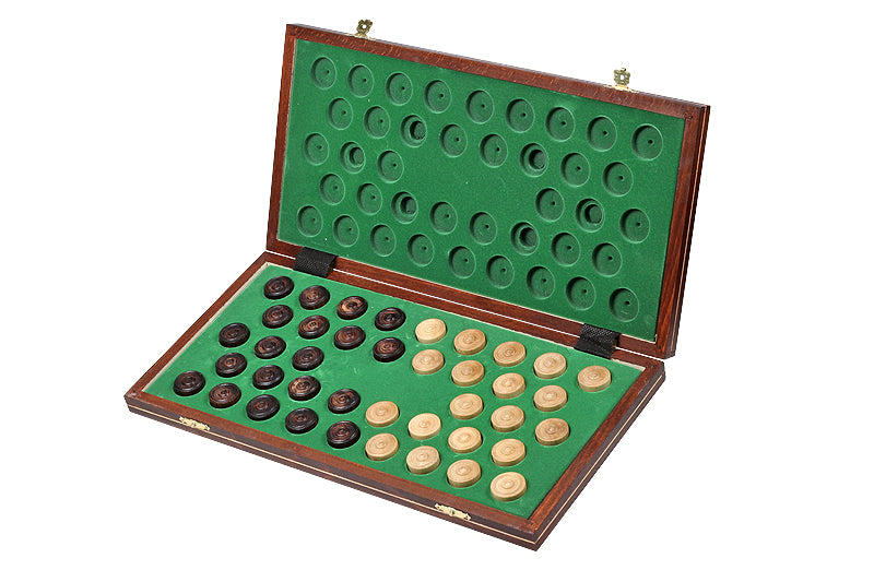 Jeu de dames en bois de charme - damier 10 x 10 cases , de taille moyenne (40 x 40cm) - Ensemble Complet - Jeu de dames en bois de charme - damier 10 x 10 cases , de taille moyenne (40 x 40cm) - Ensemble Complet