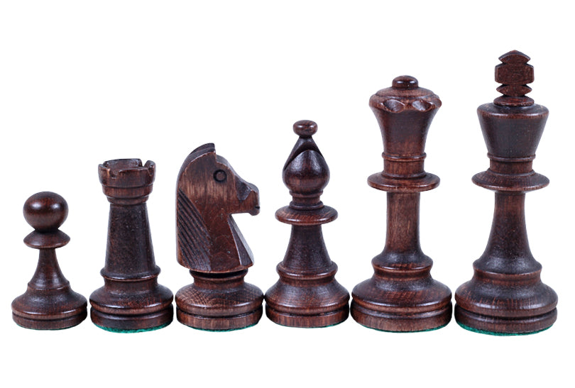 Les pièces d'échecs en bois STAUNTON de taille 5 avec la boîte de rangement en bois foncé - Les pièces d'échecs en bois STAUNTON de taille 5 avec la boîte de rangement en bois foncé