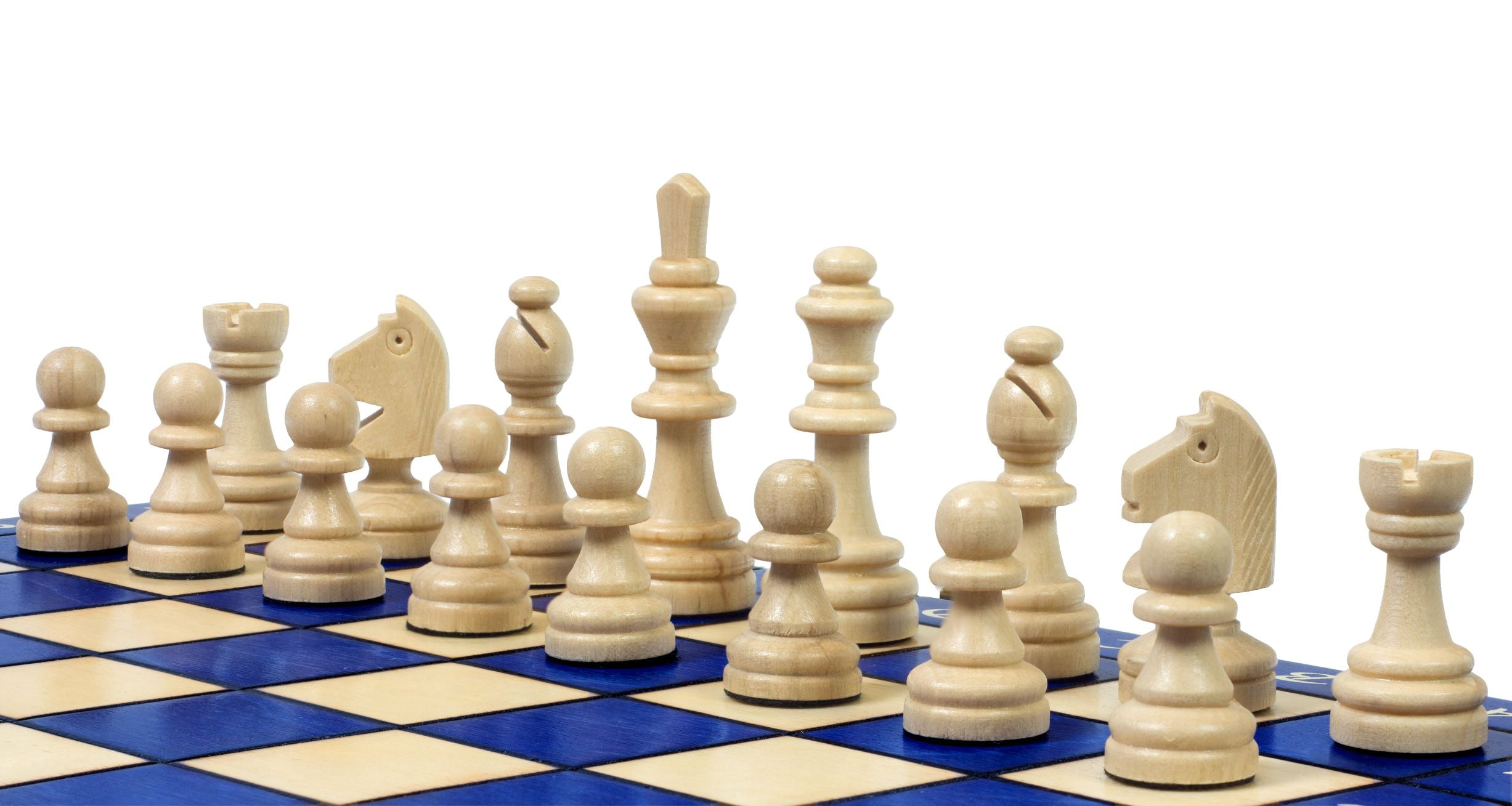 Jeu d'échecs MAGNETIQUE en bois de charme, pliant, de petite taille (28 x 28cm) - Ensemble Complet, couleur bleue - Jeu d'échecs MAGNETIQUE en bois de charme, pliant, de petite taille (28 x 28cm) - Ensemble Complet, couleur bleue