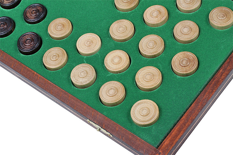 Jeu de dames en bois de charme - damier 10 x 10 cases , de taille moyenne (40 x 40cm) - Ensemble Complet - Jeu de dames en bois de charme - damier 10 x 10 cases , de taille moyenne (40 x 40cm) - Ensemble Complet