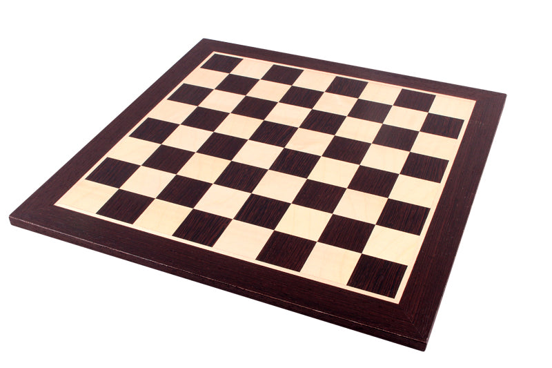 Echiquier en marqueterie de bois de wengé et sycomore - échiquier classique de Taille 5+ sans notation alphanumérique - Echiquier en marqueterie de bois de wengé et sycomore - échiquier classique de Taille 5+ sans notation alphanumérique