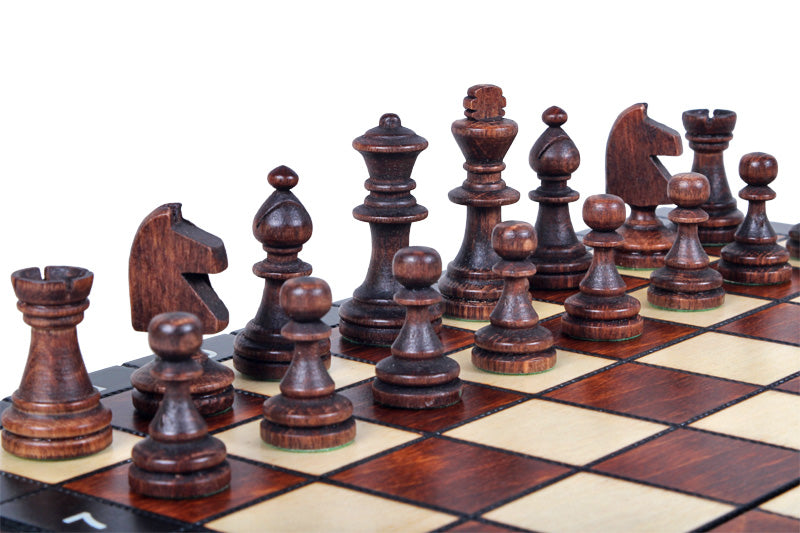 Jeu d'échecs MAGNETIQUE Marron pliant en bois de charme de petite taille (27 x 27cm) - Ensemble Complet - Jeu d'échecs MAGNETIQUE Marron pliant en bois de charme de petite taille (27 x 27cm) - Ensemble Complet