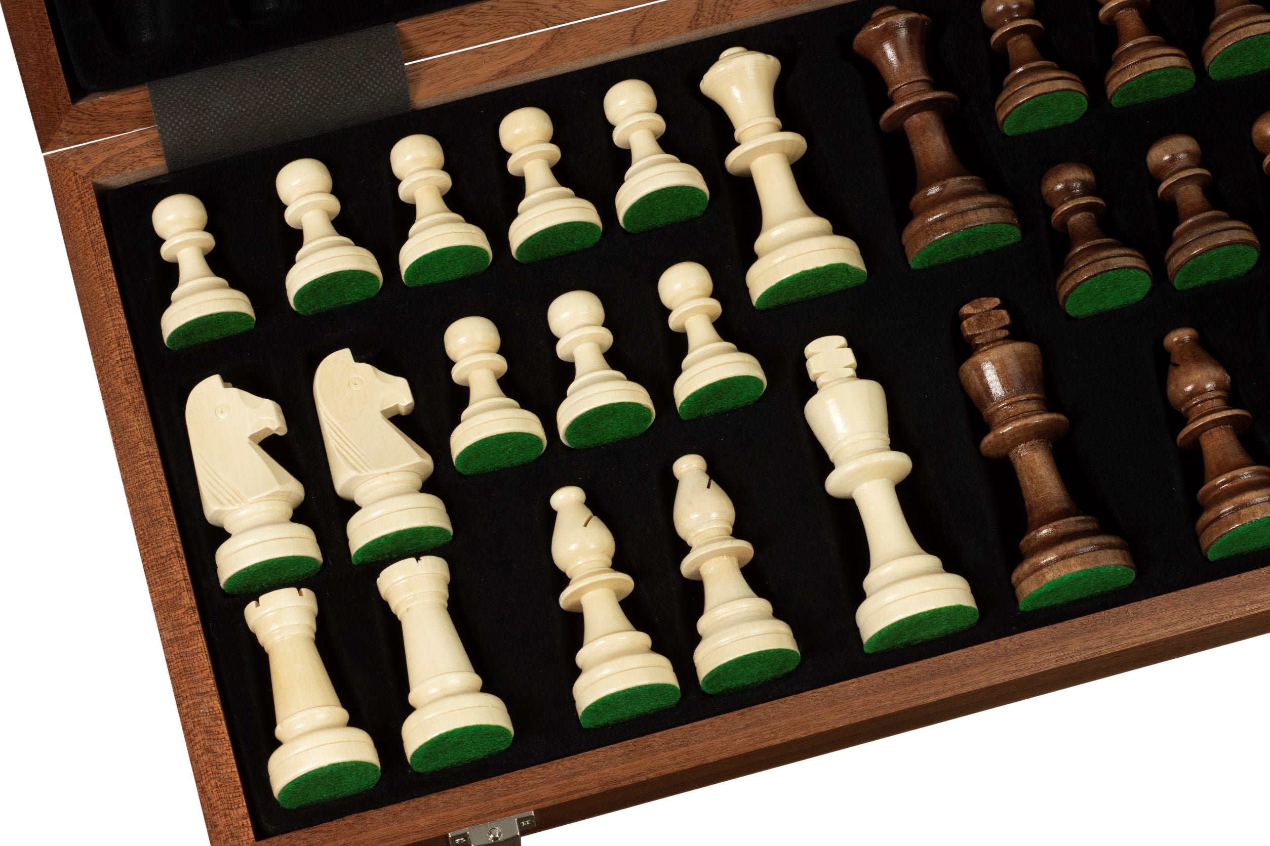 Jeu d'échecs pliant en marqueterie de bois d'acajou et d'érable - de taille 5 (45x45cm) - Jeu d'échecs pliant en marqueterie de bois d'acajou et d'érable - de taille 5 (45x45cm)