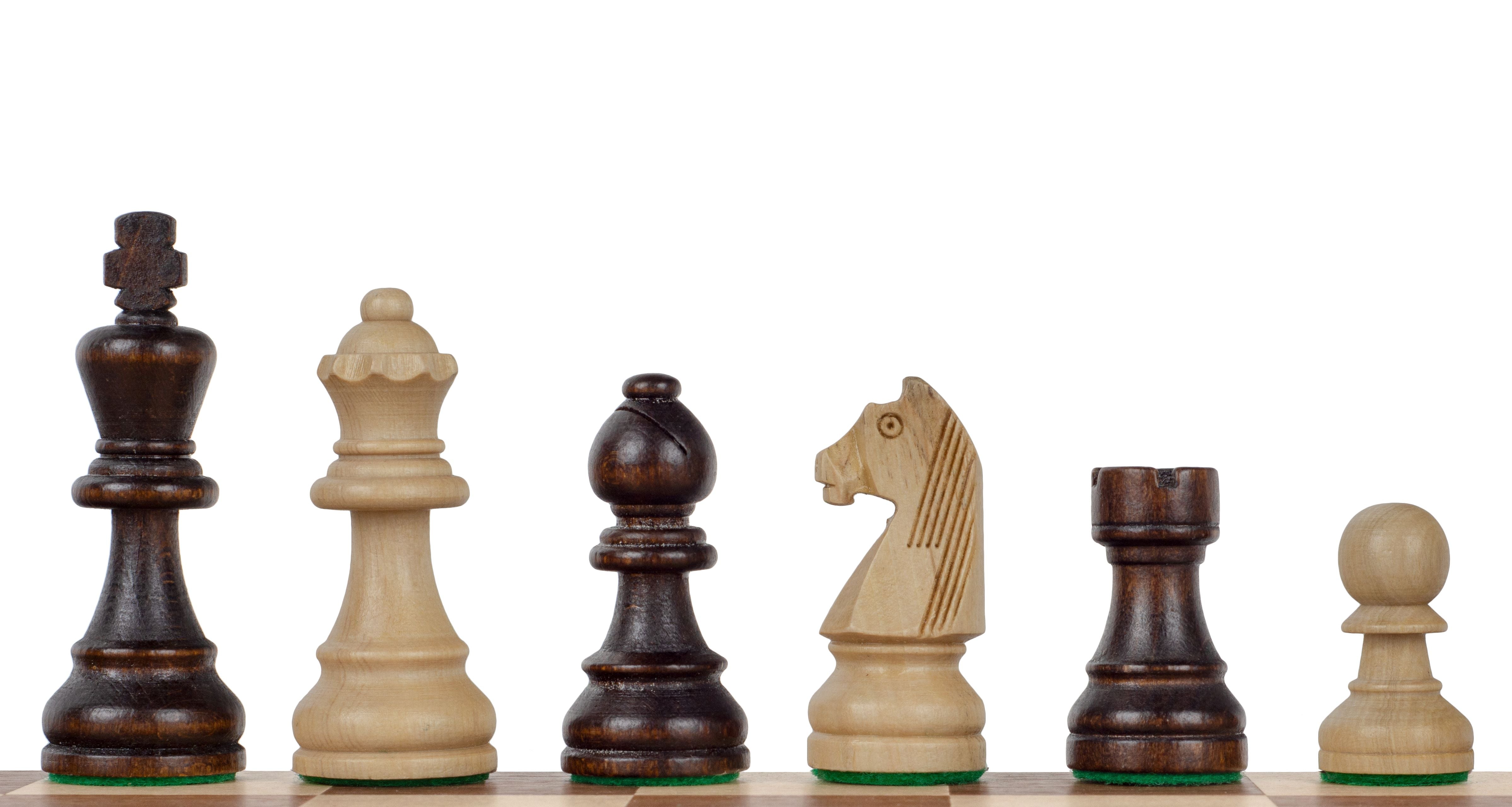 Les pièces d'échecs en bois STAUNTON de taille 5 avec 2 dames supplémentaires, en poly-sac - Les pièces d'échecs en bois STAUNTON de taille 5 avec 2 dames supplémentaires, en poly-sac