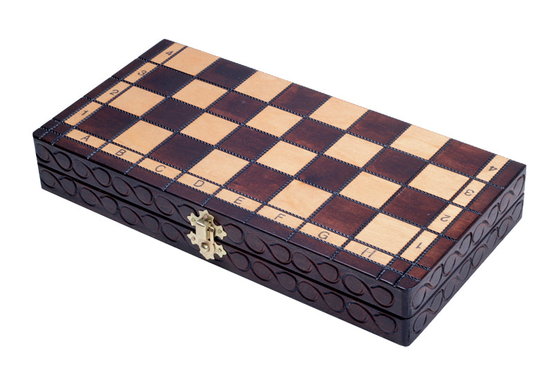 Jeu d'échecs PERLE Maron en bois de hêtre, de petite taille (29 x 29cm) - Ensemble Complet - Jeu d'échecs PERLE Maron en bois de hêtre, de petite taille (29 x 29cm) - Ensemble Complet