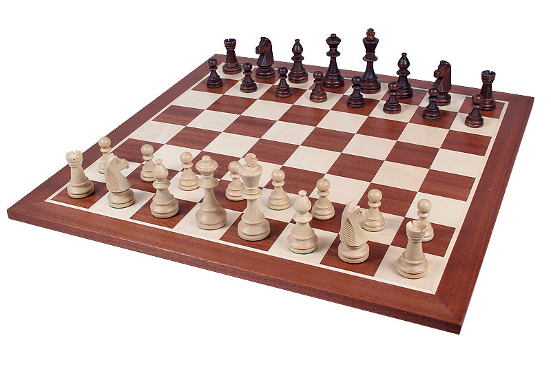 Les pièces d'échecs en bois STAUNTON de taille 6 avec la boîte de rangement en bois foncé - Les pièces d'échecs en bois STAUNTON de taille 6 avec la boîte de rangement en bois foncé