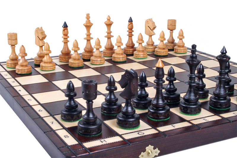 Jeu d'échecs INDIEN en bois de cerisier sauvage, de taille moyenne (47,0 x 46,5cm) - Ensemble Complet - Jeu d'échecs INDIEN en bois de cerisier sauvage, de taille moyenne (47,0 x 46,5cm) - Ensemble Complet