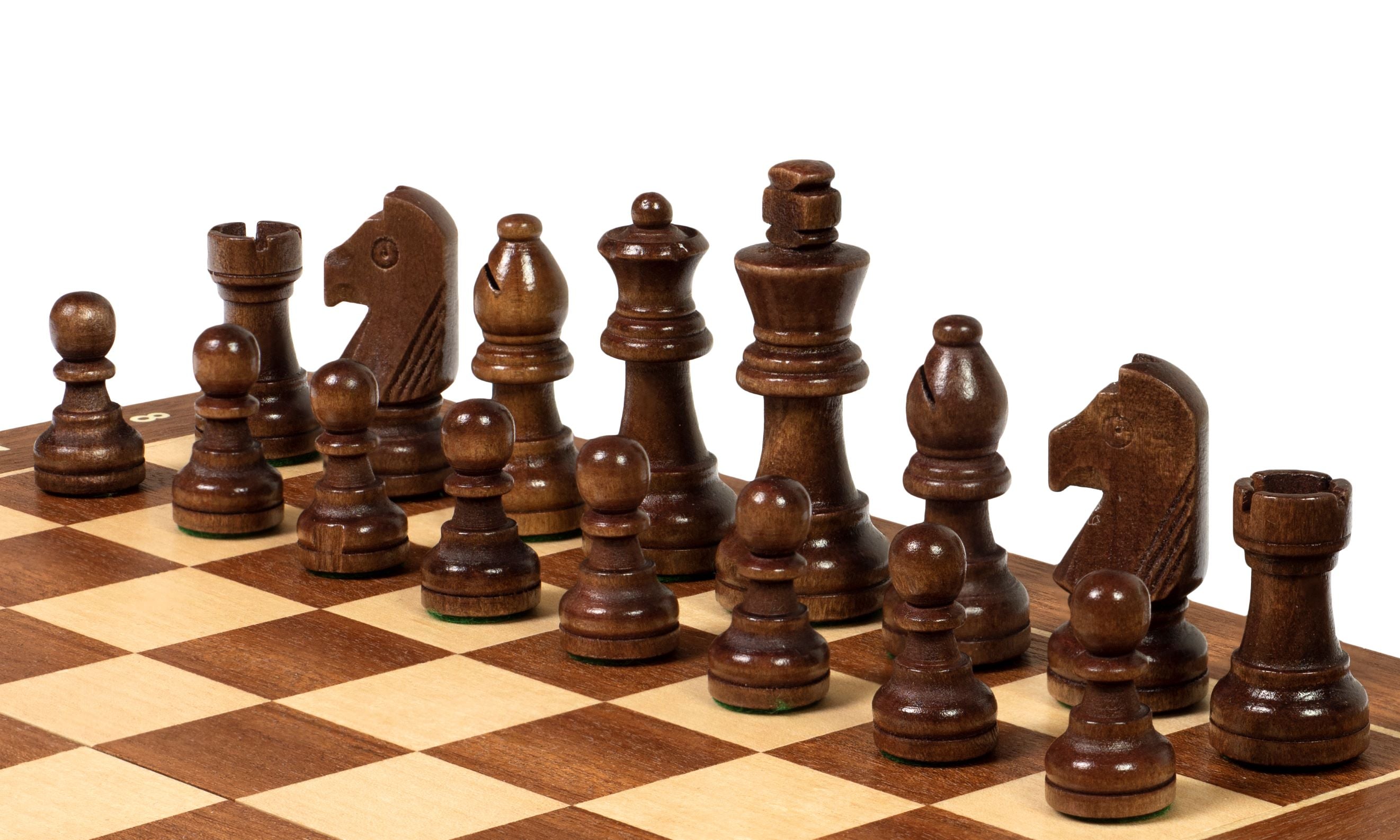 Jeu d'échecs pliant en marqueterie de bois d'acajou et d'érable - de taille 3 (30x30cm) - Jeu d'échecs pliant en marqueterie de bois d'acajou et d'érable - de taille 3 (30x30cm)
