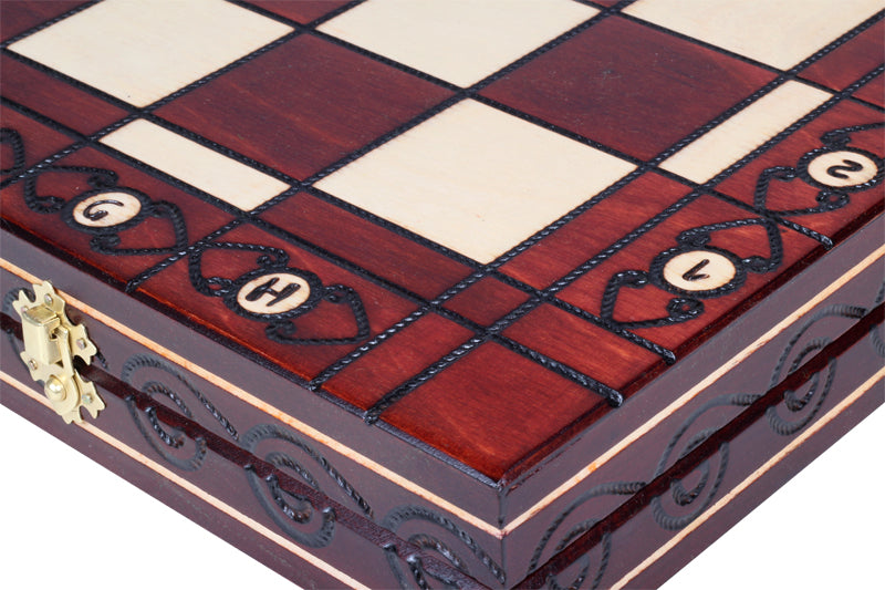 Jeu d'échecs AMBASSADEUR en bois de charme, de grande taille (55 x 55cm) - Ensemble Complet - Jeu d'échecs AMBASSADEUR en bois de charme, de grande taille (55 x 55cm) - Ensemble Complet
