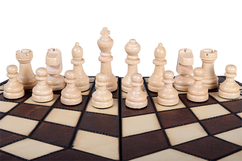 Jeu d'échecs en bois YALTA 3 Joueurs de petite taille (32 x 28 cm) - Jeu d'échecs en bois YALTA 3 Joueurs de petite taille (32 x 28 cm)