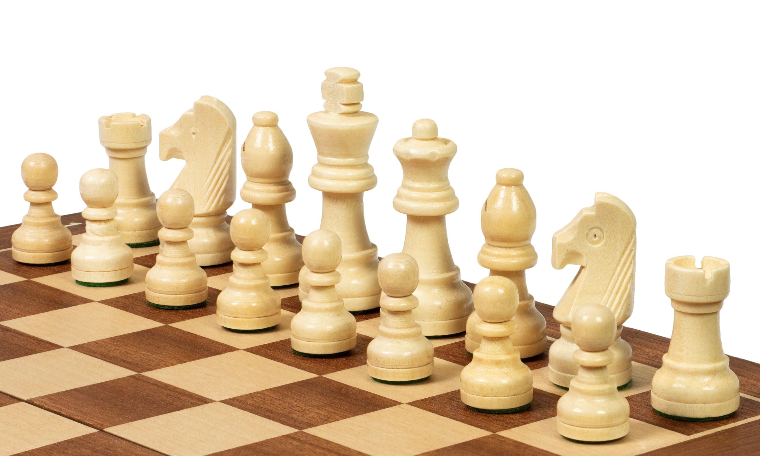 Jeu d'échecs pliant en marqueterie de bois d'acajou et d'érable - de taille 3 (30x30cm) - Jeu d'échecs pliant en marqueterie de bois d'acajou et d'érable - de taille 3 (30x30cm)