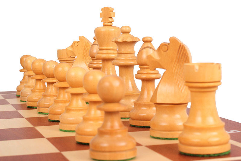 Jeu d'échecs de tournoi avec les pièces German Knight en bois de buis de taille 5 (48x48cm) - L'ensemble complet - Jeu d'échecs de tournoi avec les pièces German Knight en bois de buis de taille 5 (48x48cm) - L'ensemble complet