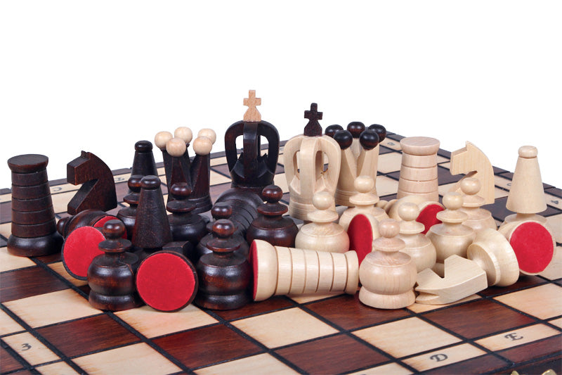 Jeu d'Echecs ROYAL MAXI en bois de charme et de hêtre, de taille moyenne (31 x 31cm) - Ensemble Complet - Jeu d'Echecs ROYAL MAXI en bois de charme et de hêtre, de taille moyenne (31 x 31cm) - Ensemble Complet