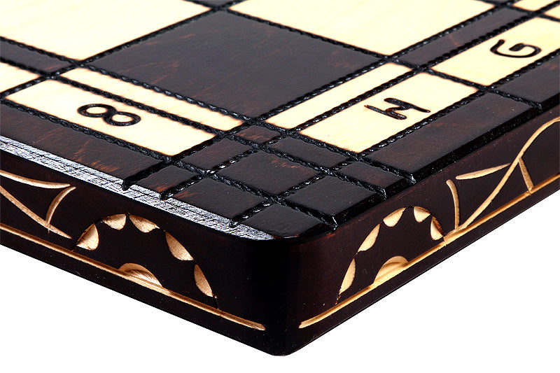 Jeu d'échecs en bois sculpté CESAR de grande taille (60 x 60 cm) - Jeu d'échecs en bois sculpté CESAR de grande taille (60 x 60 cm)