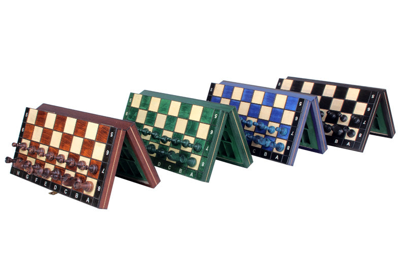Jeu d'échecs MAGNETIQUE Noir pliant en bois de charme de petite taille (27 x 27cm) - Ensemble Complet - Jeu d'échecs MAGNETIQUE Noir pliant en bois de charme de petite taille (27 x 27cm) - Ensemble Complet