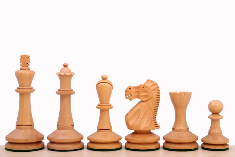 Pièces d'échecs Blackmore en bois de buis teinté et naturel - Taille 4,0'' - Pièces d'échecs Blackmore en bois de buis teinté et naturel - Taille 4,0''
