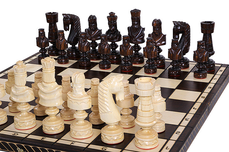 Jeu d'échecs en bois sculpté CESAR LARGE de grande taille (85 x 85 cm) - Jeu d'échecs en bois sculpté CESAR LARGE de grande taille (85 x 85 cm)