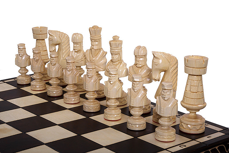 Jeu d'échecs en bois sculpté CESAR LARGE de grande taille (85 x 85 cm) - Jeu d'échecs en bois sculpté CESAR LARGE de grande taille (85 x 85 cm)