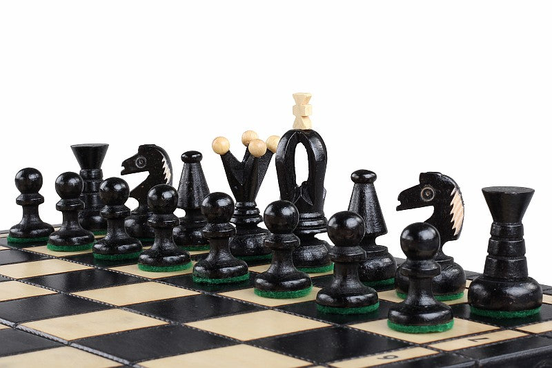 Jeu d'Echecs ROYAL Black en bois de charme, de taille moyenne (34 x 34cm) - Ensemble Complet noir - Jeu d'Echecs ROYAL Black en bois de charme, de taille moyenne (34 x 34cm) - Ensemble Complet noir