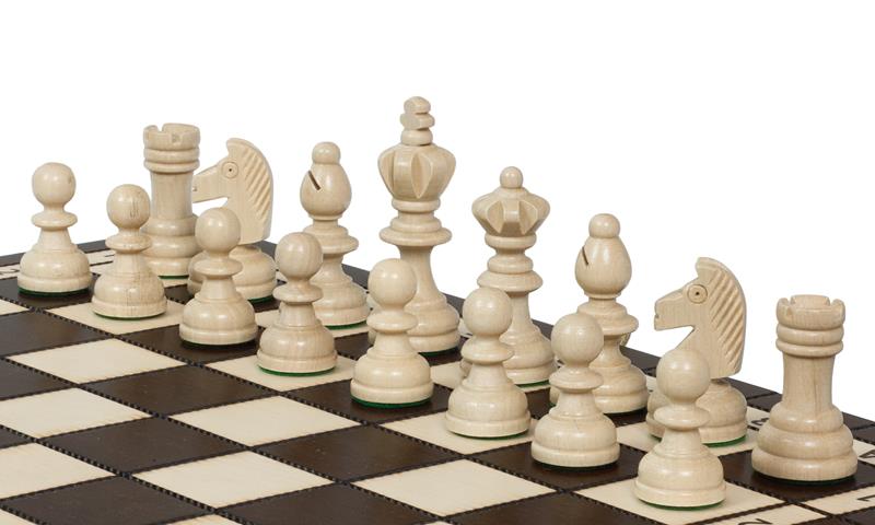 Jeu d'échecs OLYMPIQUE en bois de charme, de taille moyenne (35 x 35m) - Ensemble Complet - Jeu d'échecs OLYMPIQUE en bois de charme, de taille moyenne (35 x 35m) - Ensemble Complet