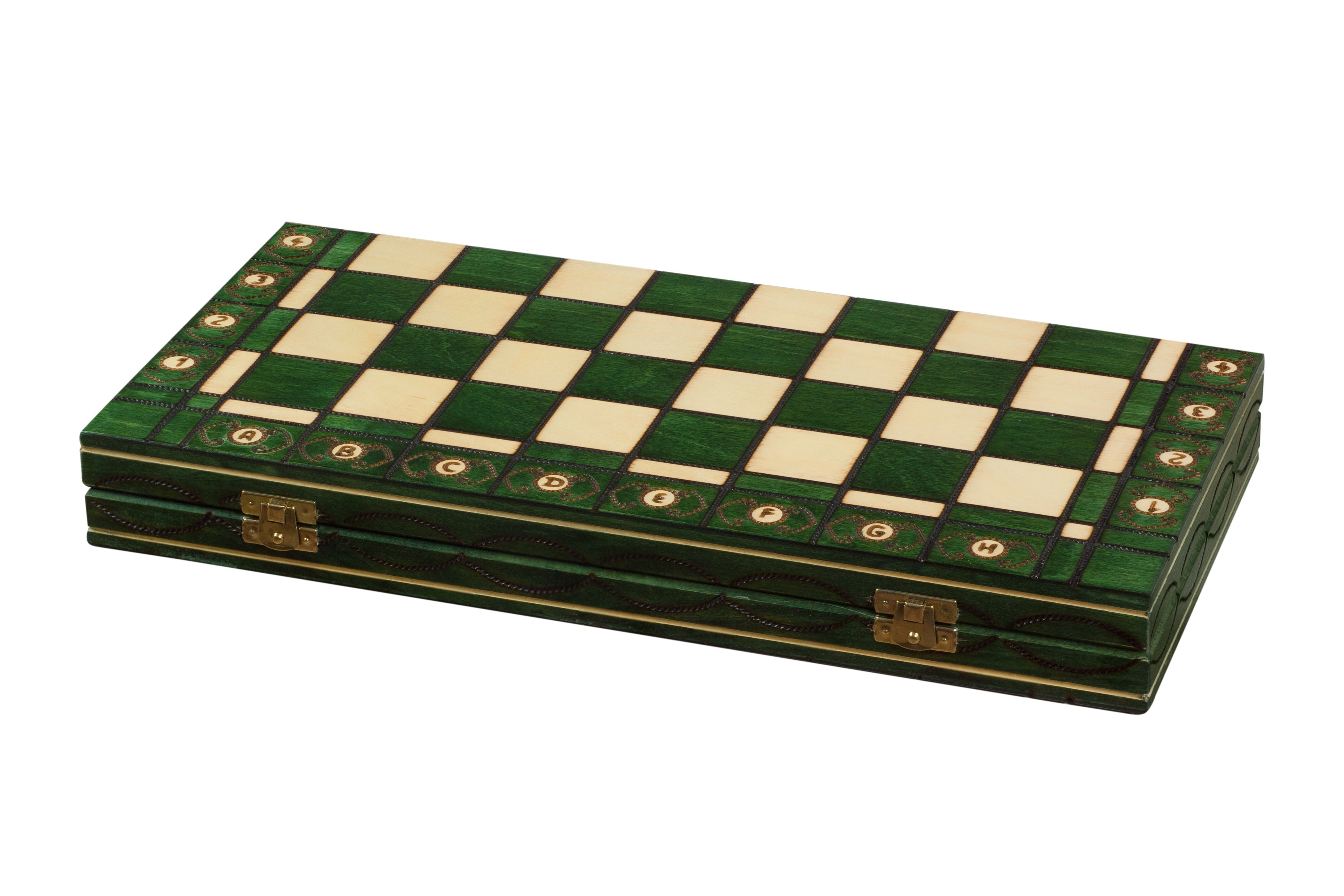 Jeu d'échecs SENATEUR Vert en bois de charme, de taille moyenne (41 x 41cm) - Ensemble Complet d'une nouvelle gamme - Jeu d'échecs SENATEUR Vert en bois de charme, de taille moyenne (41 x 41cm) - Ensemble Complet d'une nouvelle gamme