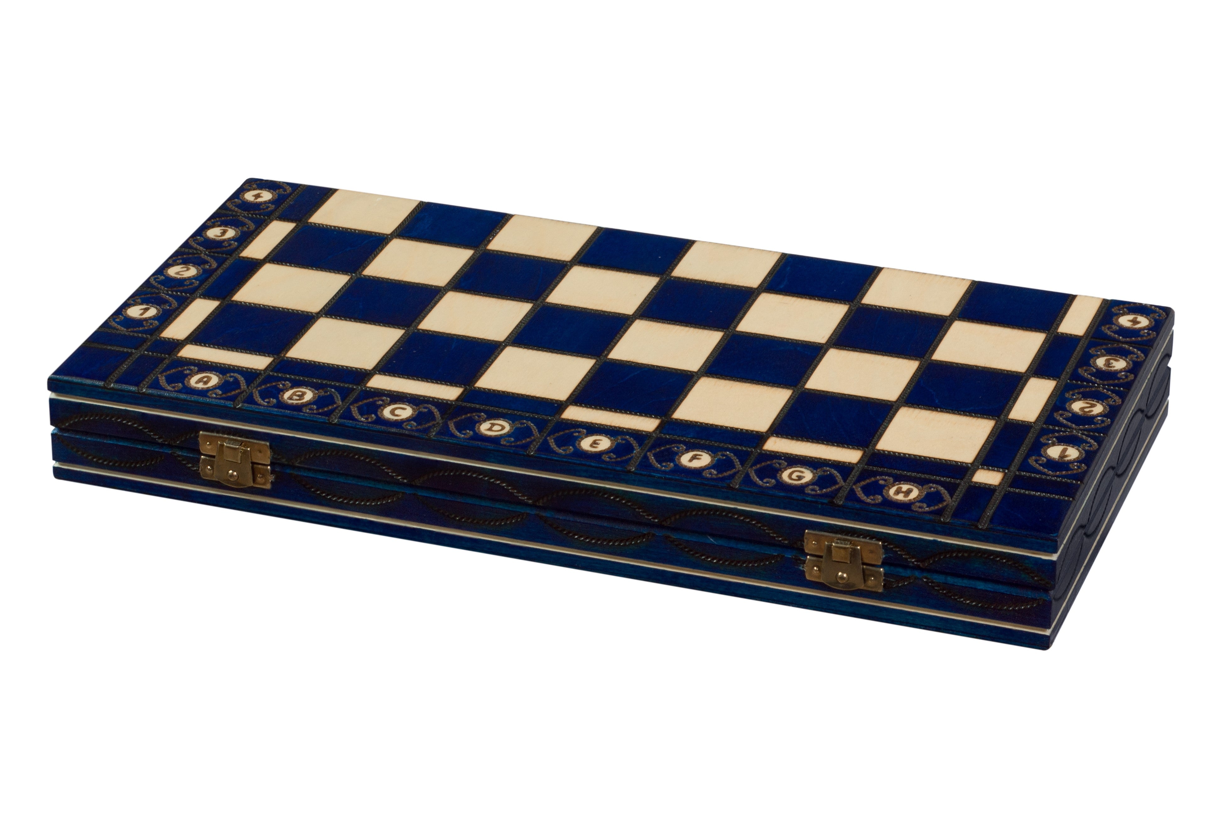 Jeu d'échecs SENATEUR Bleu en bois de charme, de taille moyenne (41 x 41cm) - Ensemble Complet d'une nouvelle gamme - Jeu d'échecs SENATEUR Bleu en bois de charme, de taille moyenne (41 x 41cm) - Ensemble Complet d'une nouvelle gamme