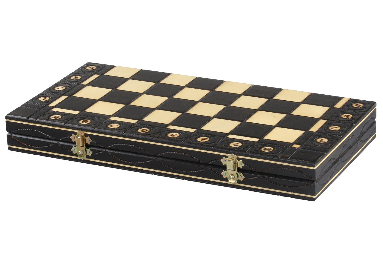 Jeu d'échecs SENATEUR Noir en bois de charme, de taille moyenne (41 x 41cm) - Ensemble Complet d'une nouvelle gamme - Jeu d'échecs SENATEUR Noir en bois de charme, de taille moyenne (41 x 41cm) - Ensemble Complet d'une nouvelle gamme
