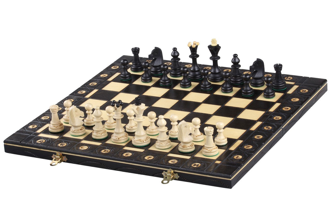 Jeu d'échecs SENATEUR Noir en bois de charme, de taille moyenne (41 x 41cm) - Ensemble Complet d'une nouvelle gamme - Jeu d'échecs SENATEUR Noir en bois de charme, de taille moyenne (41 x 41cm) - Ensemble Complet d'une nouvelle gamme