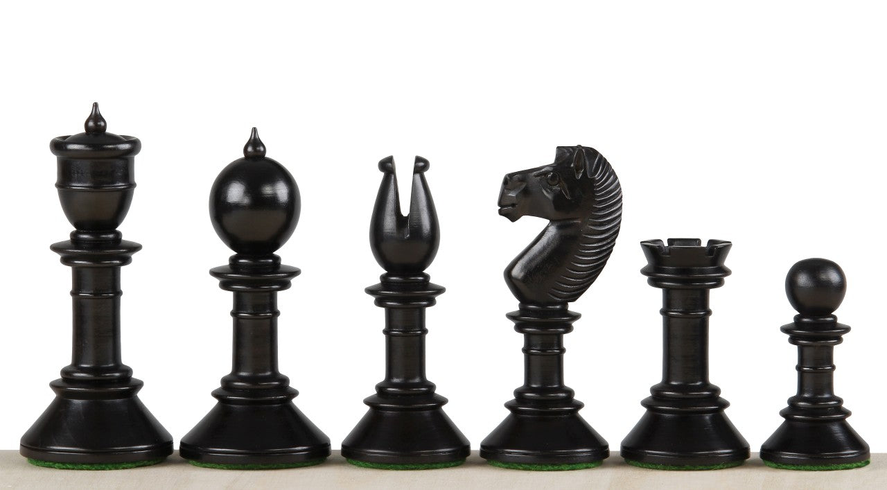 Pièces d'échecs Northern Upright en bois de buis teinté et naturel - Taille 3,75'' - Pièces d'échecs Northern Upright en bois de buis teinté et naturel - Taille 3,75''