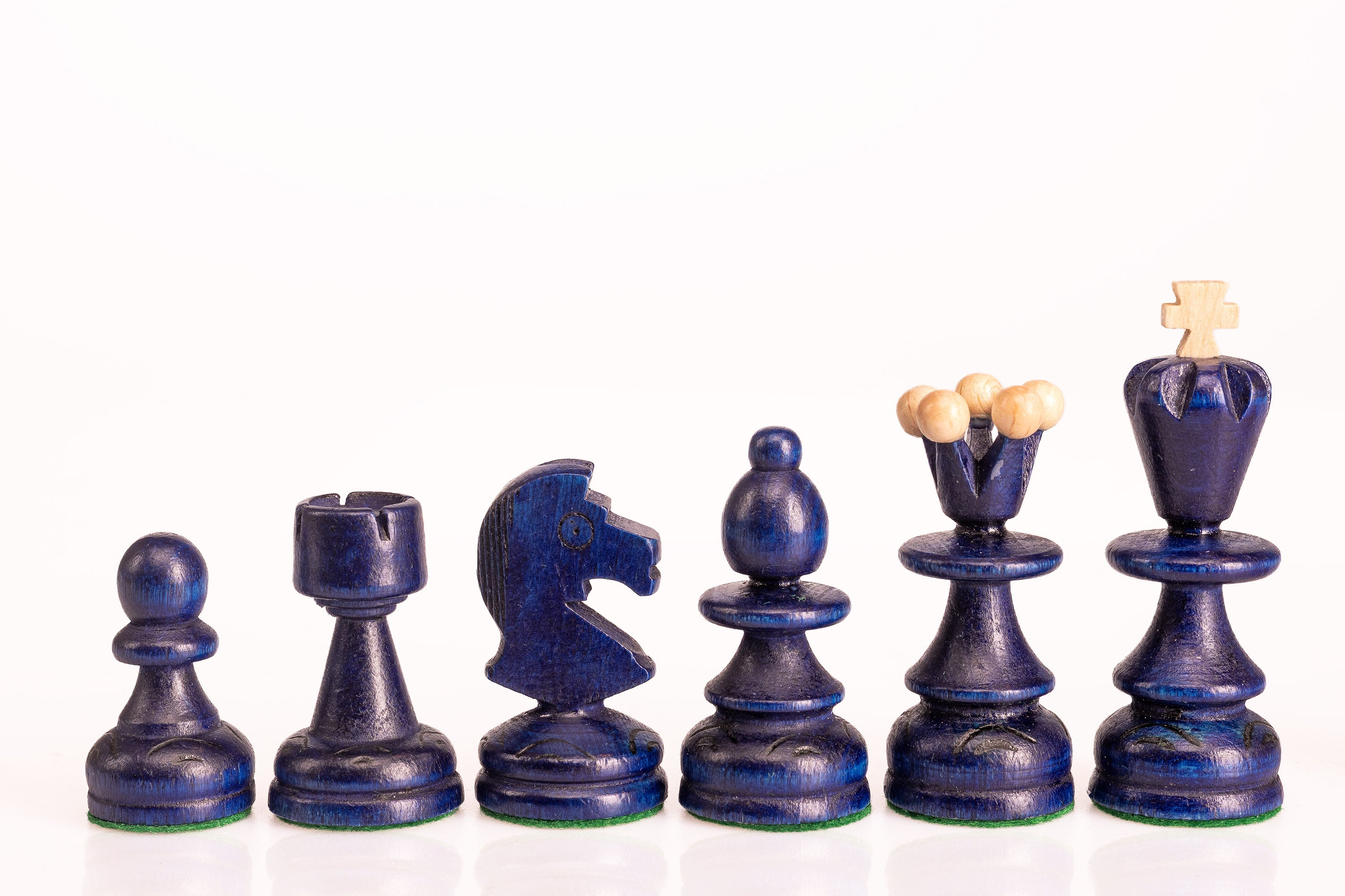 Jeu d'échecs PEARL Blue en bois de hêtre, de taille moyenne (36 x 36cm) - Ensemble Complet couleur bleue - Jeu d'échecs PEARL Blue en bois de hêtre, de taille moyenne (36 x 36cm) - Ensemble Complet couleur bleue