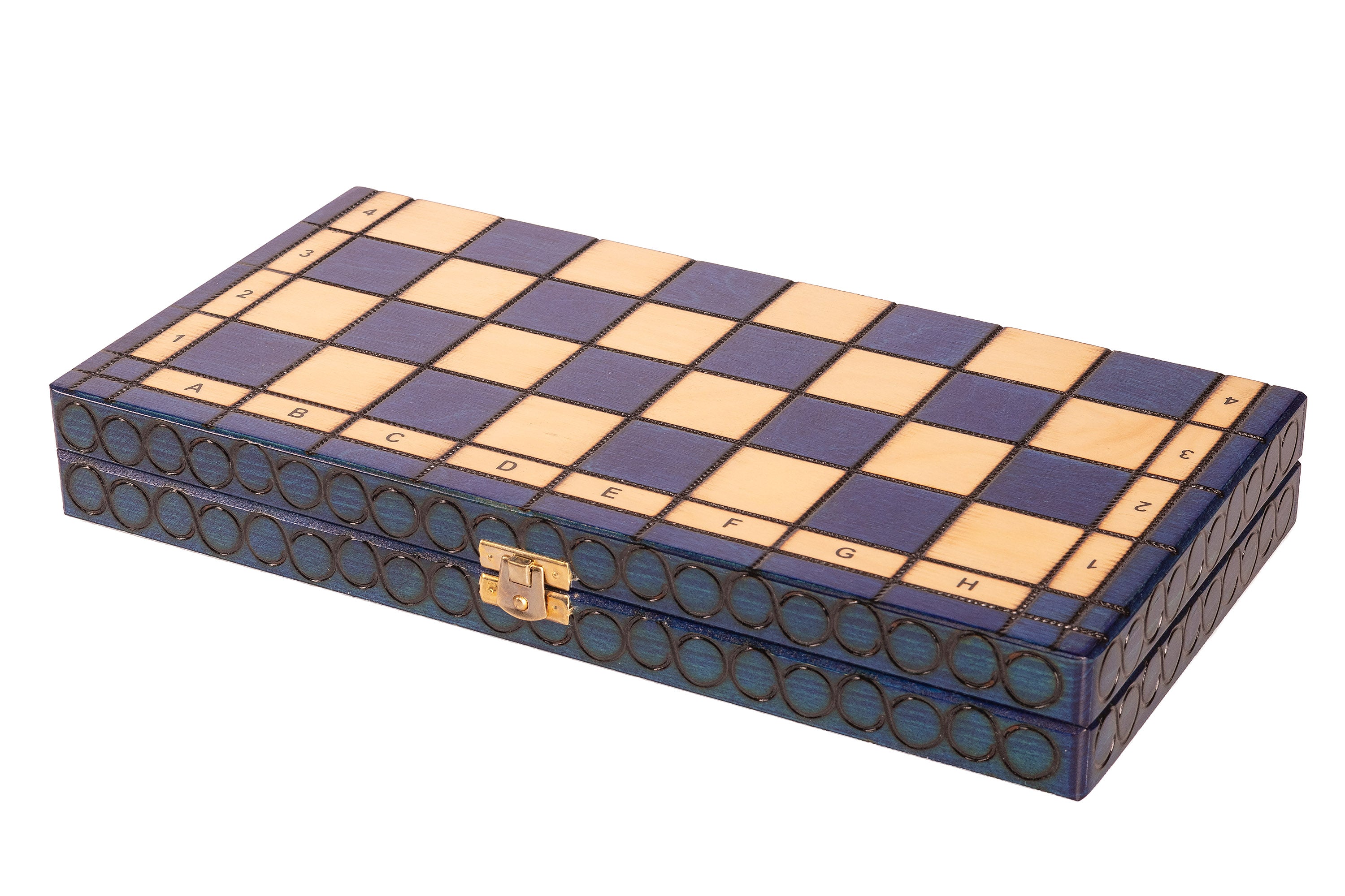 Jeu d'échecs PEARL Blue en bois de hêtre, de taille moyenne (36 x 36cm) - Ensemble Complet couleur bleue - Jeu d'échecs PEARL Blue en bois de hêtre, de taille moyenne (36 x 36cm) - Ensemble Complet couleur bleue