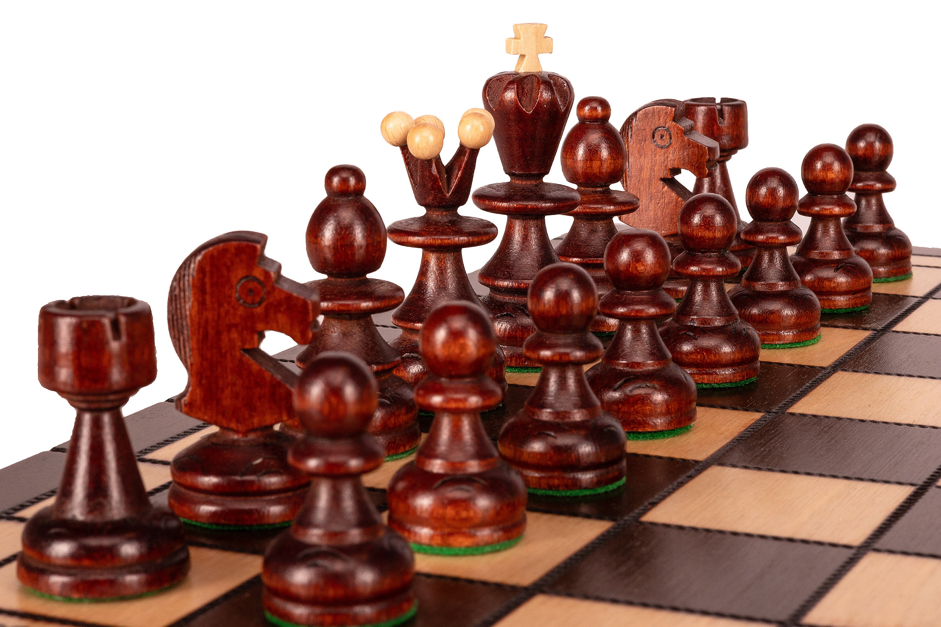 Jeu d'échecs PERLE Marron en bois de hêtre, de taille moyenne (36 x 36cm) - Ensemble Complet - Jeu d'échecs PERLE Marron en bois de hêtre, de taille moyenne (36 x 36cm) - Ensemble Complet