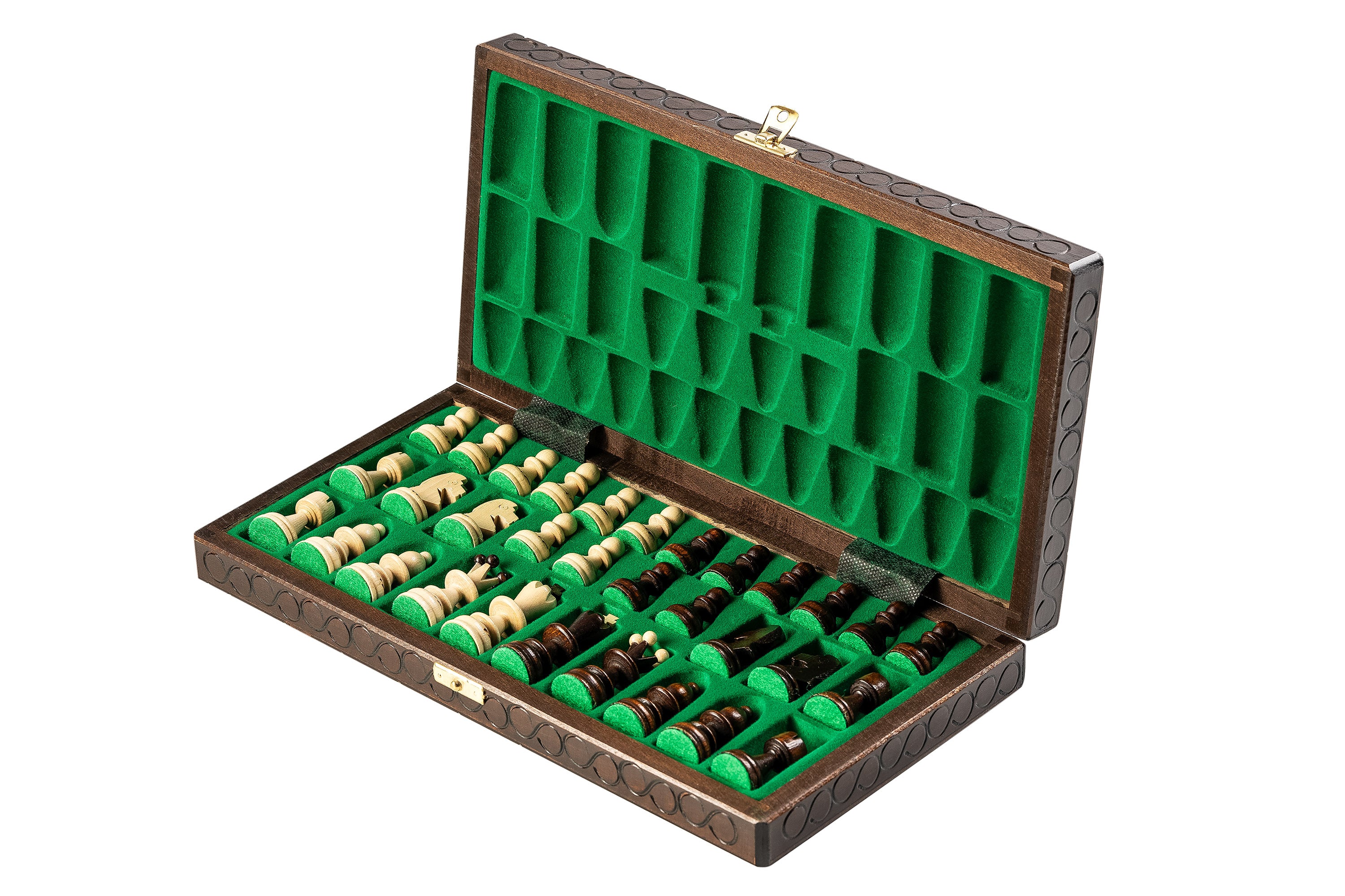 Jeu d'échecs PERLE Marron en bois de hêtre, de taille moyenne (36 x 36cm) - Ensemble Complet - Jeu d'échecs PERLE Marron en bois de hêtre, de taille moyenne (36 x 36cm) - Ensemble Complet